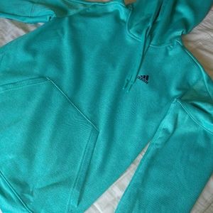 Adidas teal (light blue) hoodie climawarm